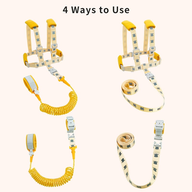 bearcouple Toddler Leashes + Anti Lost Wrist Link for Kids, 4 in 1 Kid Harness Backpack Leash for Girls Boys, Reflective Kids Anti Lost Leash Cute Baby Harness Belt Strap Foldable Child Safety Leash for Park/Zoo - Image 2